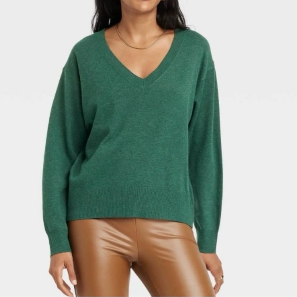 a new day Green V-Neck Sweater
